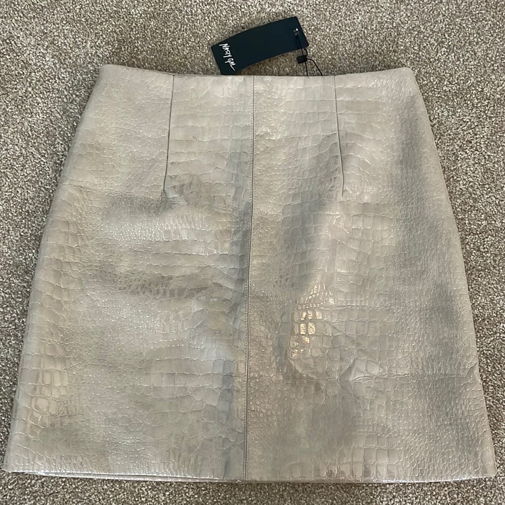 Pleather croc skirt